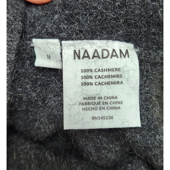 Naadam Sweater M Recycled Cashmere Hoodie Dark Gray Casual - Picture 10 of 15